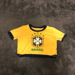 Yellow Brasil crop top shirt